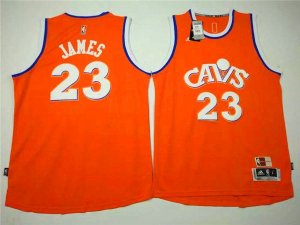 Maillot De Basket Cleveland CavaliersLeBron James 23 Tissus Sportif Fans Edition Retro Orange